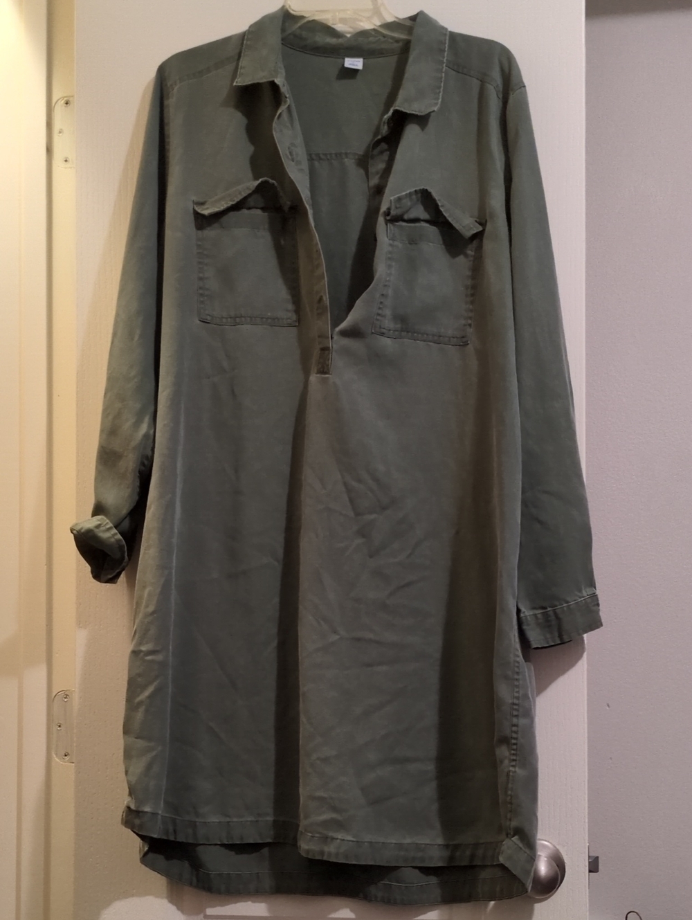 Old Navy Olive Green Shirt Dress